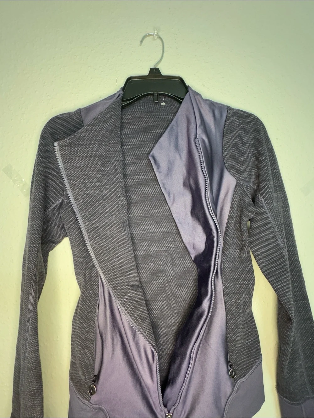 lululemon athletica Two-Tone Dark Purple Asymmetrical Zip Bomber Jacket